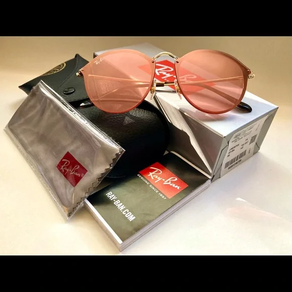 RAY-BAN BLAZE ROUND PINK MIRROR SUNGLASSES RB3574-N 001/E4 59